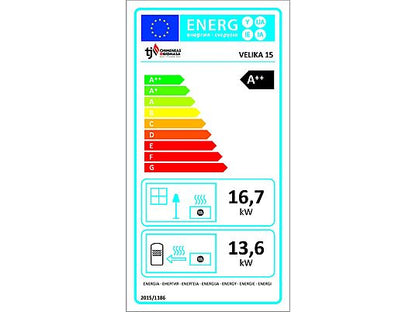 Hidroestufa de Pellets - TJ CALEFACION VELIKA, 15 kW , Negro