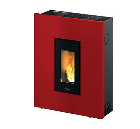 Estufa de pellets Pegaso Tabla antracita 7 kW (blanco, negro y rojo)