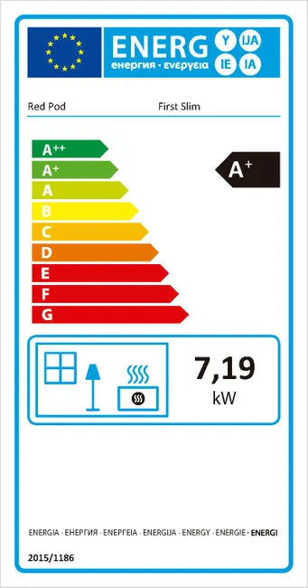Estufa de pellet canalizable REDPOD First Advance Slim 8 kW blanca