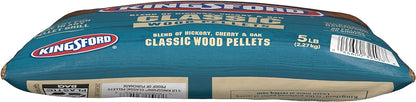 Kingsford Gránulos de madera clásica, 100% natural de nogal, roble y madera de cerezo para asar 5 libras (el paquete puede variar)